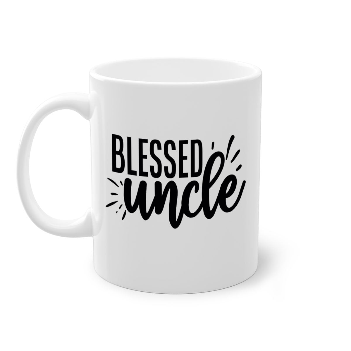 A stylish two-tone Blessed Uncle 2# Mug with a glossy finish, featuring a colored handle and interior, available in multiple colors.