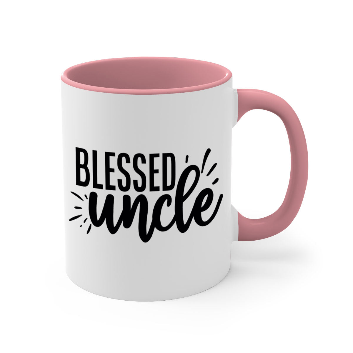 A stylish two-tone Blessed Uncle 2# Mug with a glossy finish, featuring a colored handle and interior, available in multiple colors.