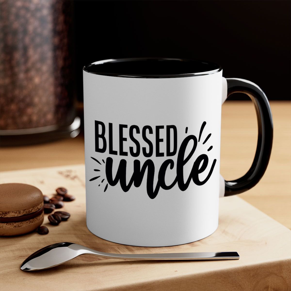 A stylish two-tone Blessed Uncle 2# Mug with a glossy finish, featuring a colored handle and interior, available in multiple colors.