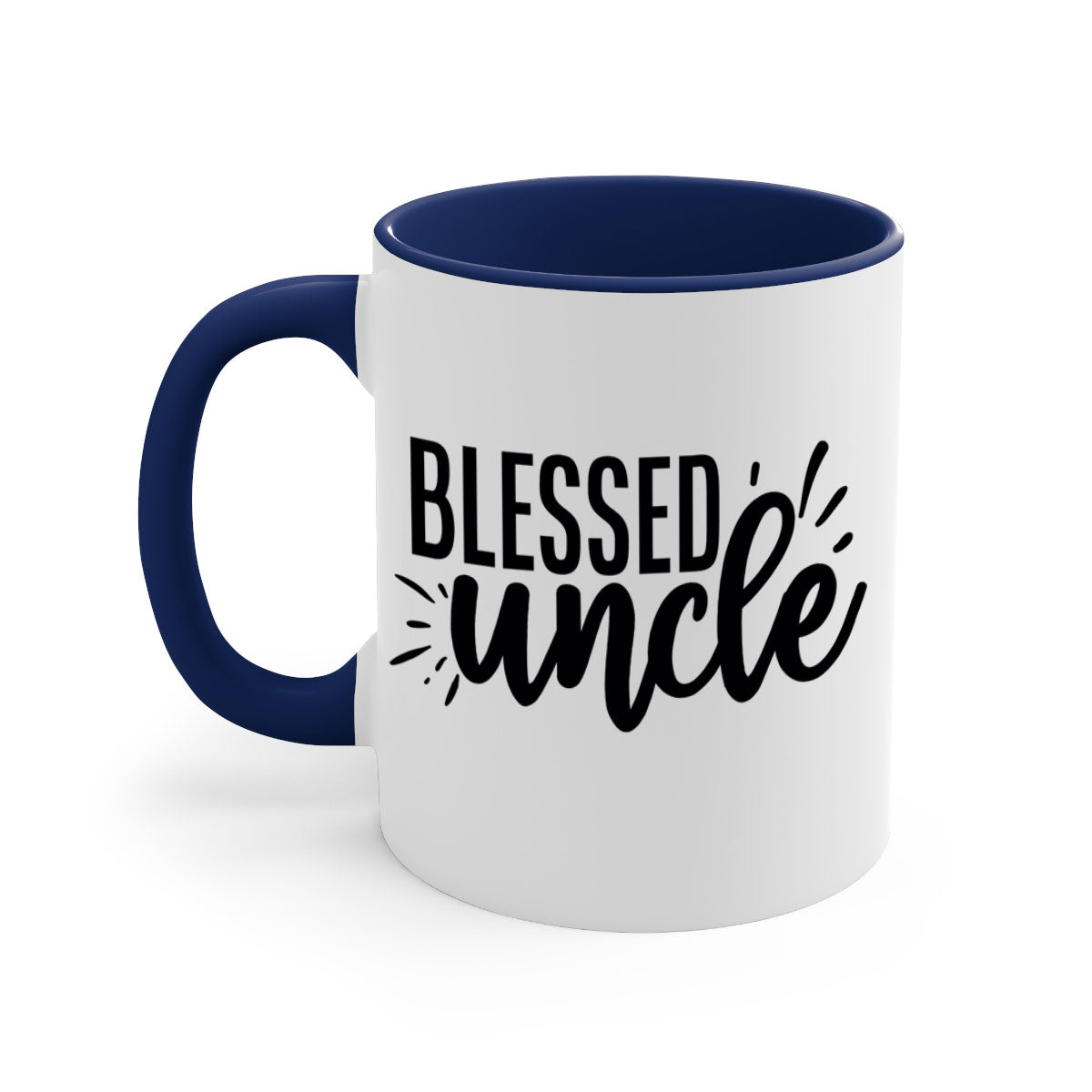 A stylish two-tone Blessed Uncle 2# Mug with a glossy finish, featuring a colored handle and interior, available in multiple colors.