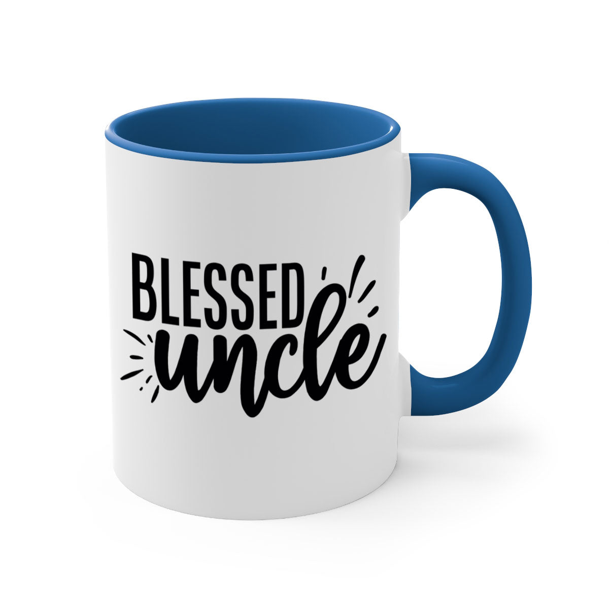 A stylish two-tone Blessed Uncle 2# Mug with a glossy finish, featuring a colored handle and interior, available in multiple colors.