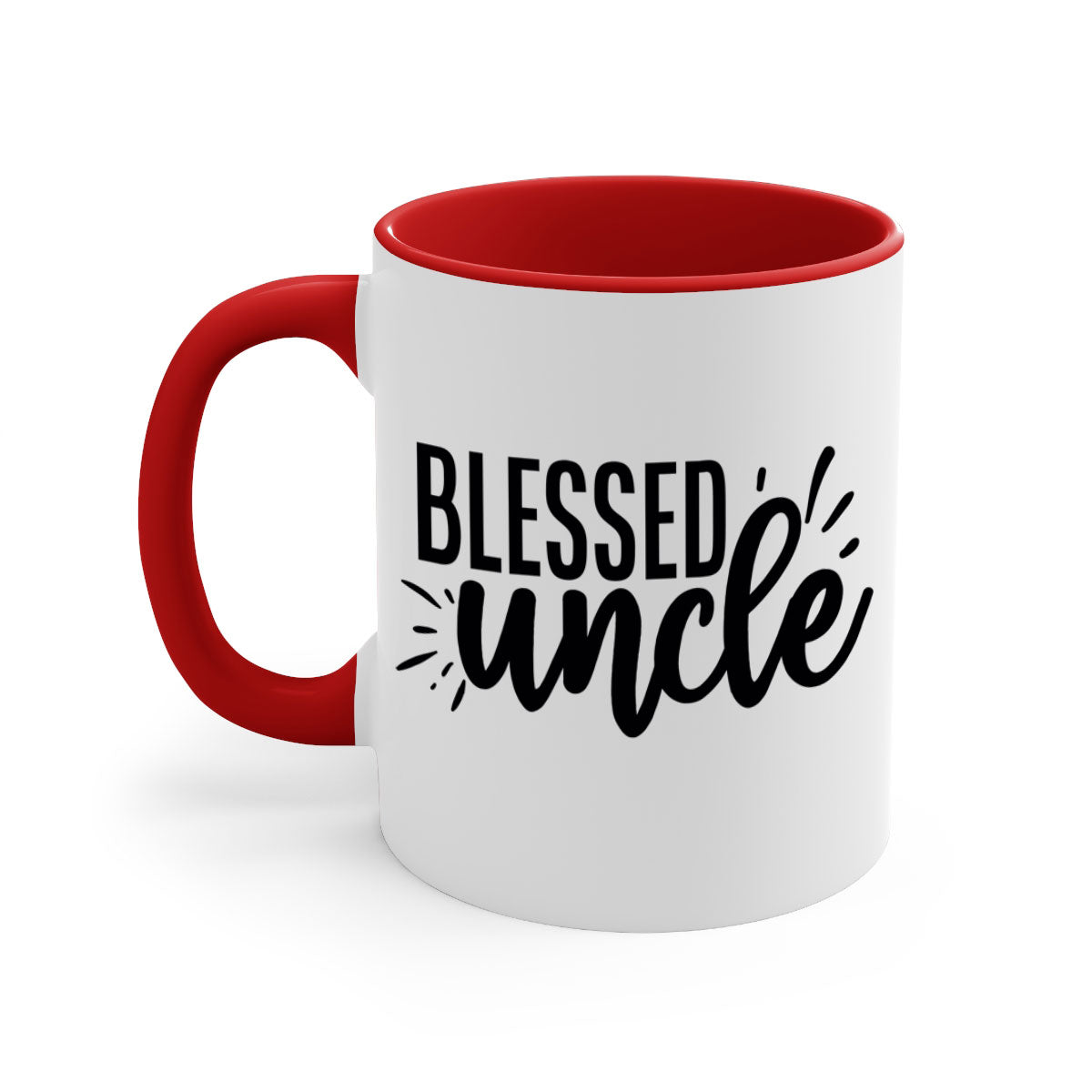 A stylish two-tone Blessed Uncle 2# Mug with a glossy finish, featuring a colored handle and interior, available in multiple colors.