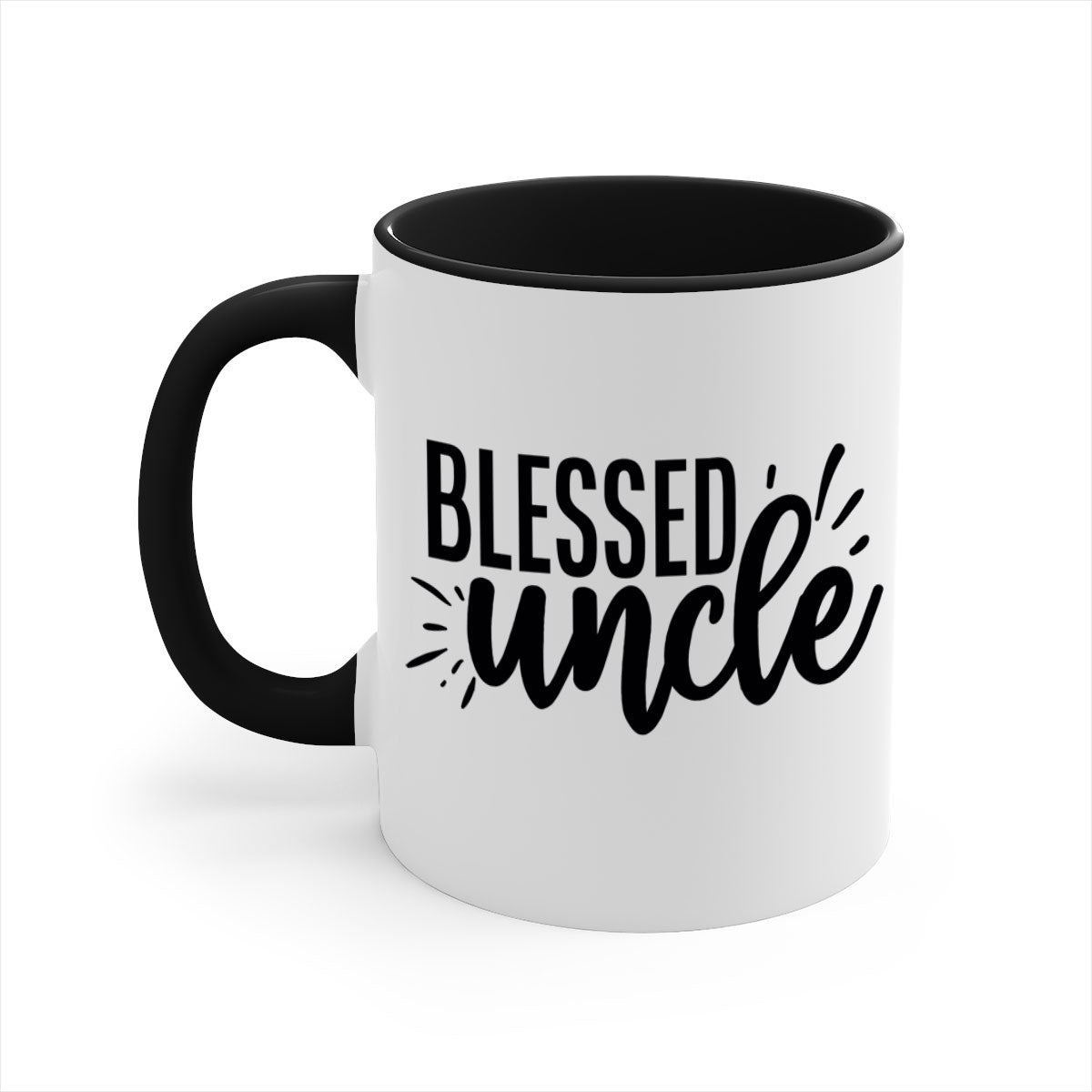 A stylish two-tone Blessed Uncle 2# Mug with a glossy finish, featuring a colored handle and interior, available in multiple colors.