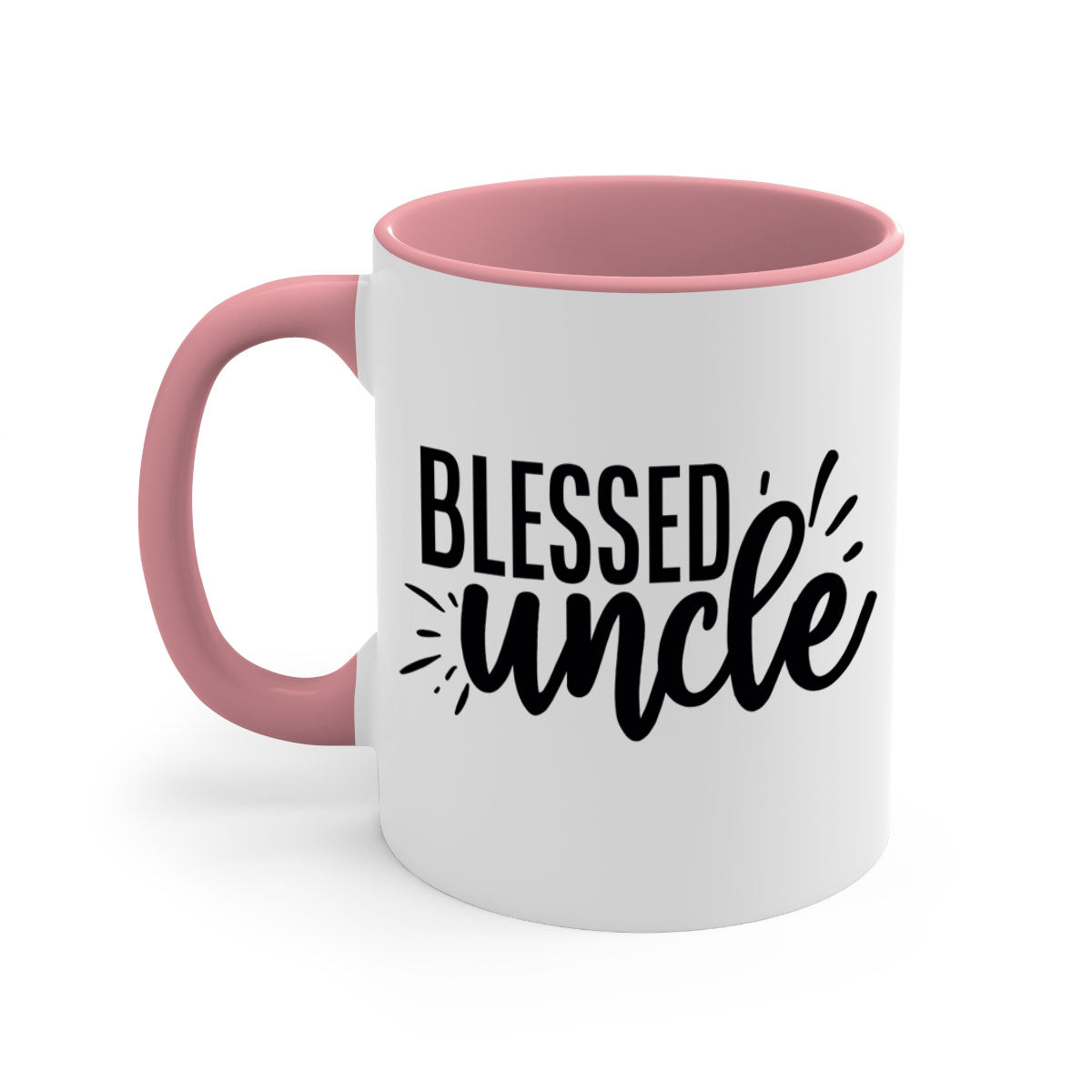 A stylish two-tone Blessed Uncle 2# Mug with a glossy finish, featuring a colored handle and interior, available in multiple colors.