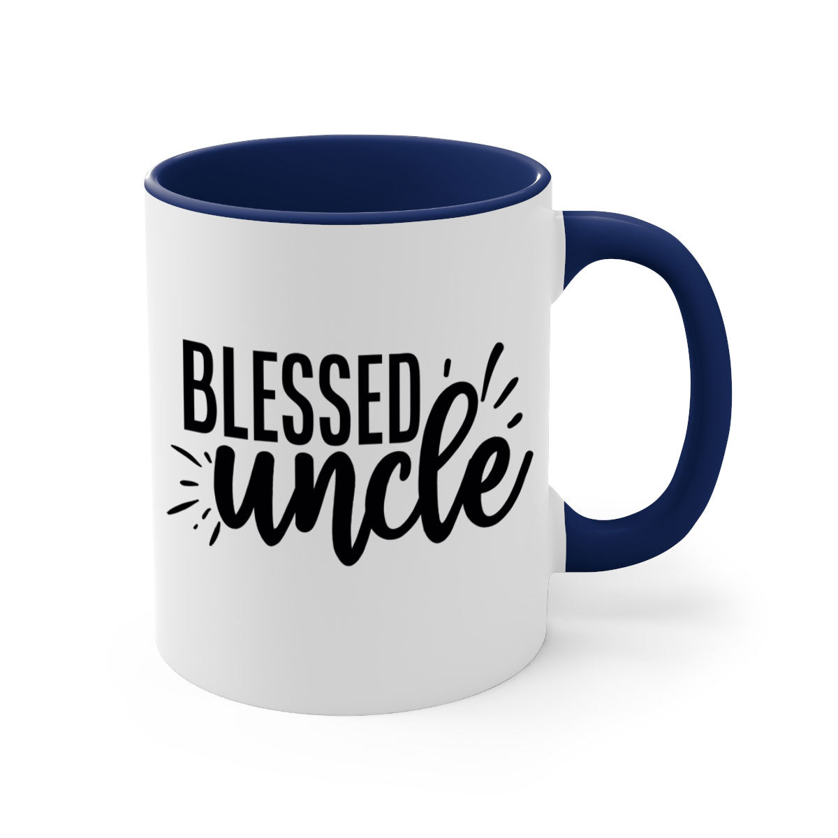 A stylish two-tone Blessed Uncle 2# Mug with a glossy finish, featuring a colored handle and interior, available in multiple colors.