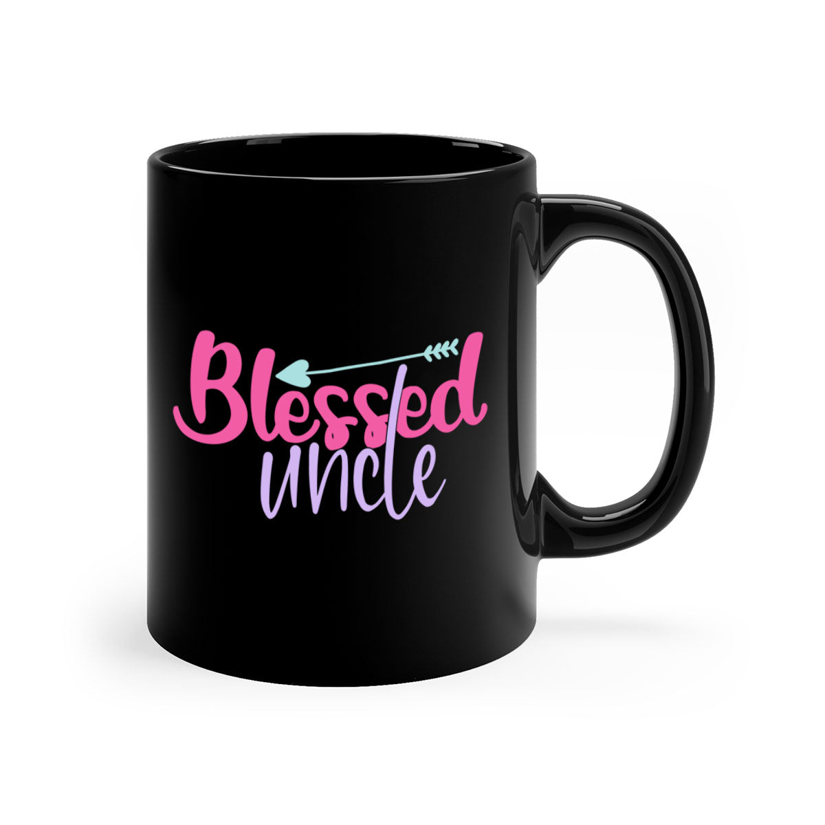 Blessed Uncle 3# Mug featuring a glossy finish with a colored handle and interior, available in multiple colors and sizes.