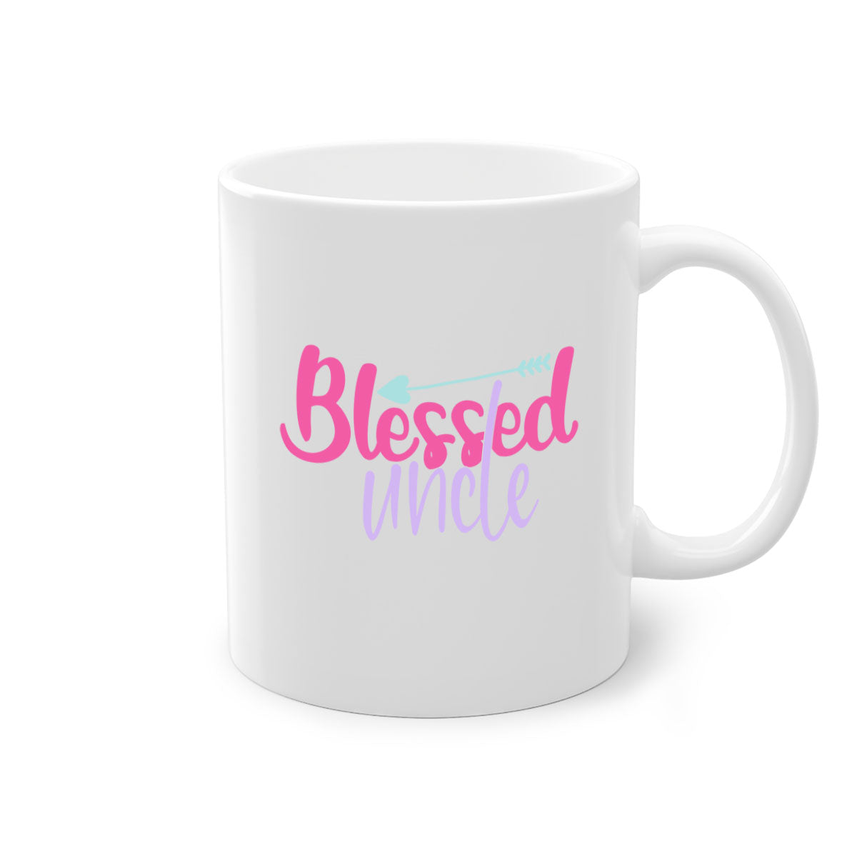 Blessed Uncle 3# Mug featuring a glossy finish with a colored handle and interior, available in multiple colors and sizes.