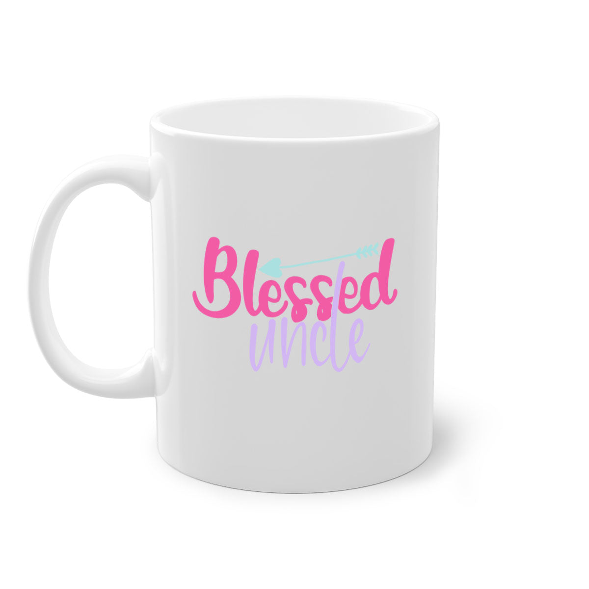 Blessed Uncle 3# Mug featuring a glossy finish with a colored handle and interior, available in multiple colors and sizes.