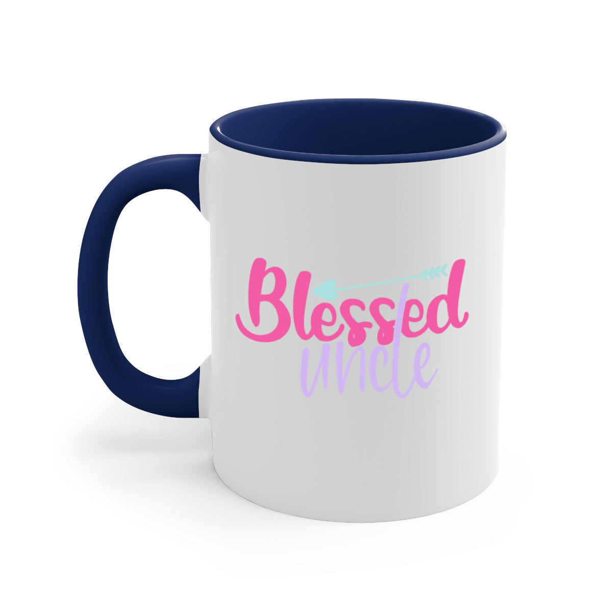 Blessed Uncle 3# Mug featuring a glossy finish with a colored handle and interior, available in multiple colors and sizes.