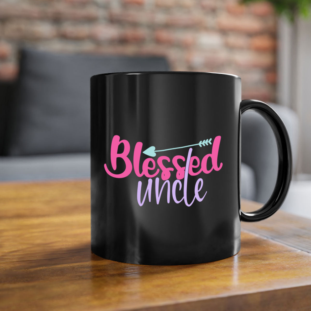 Blessed Uncle 3# Mug featuring a glossy finish with a colored handle and interior, available in multiple colors and sizes.