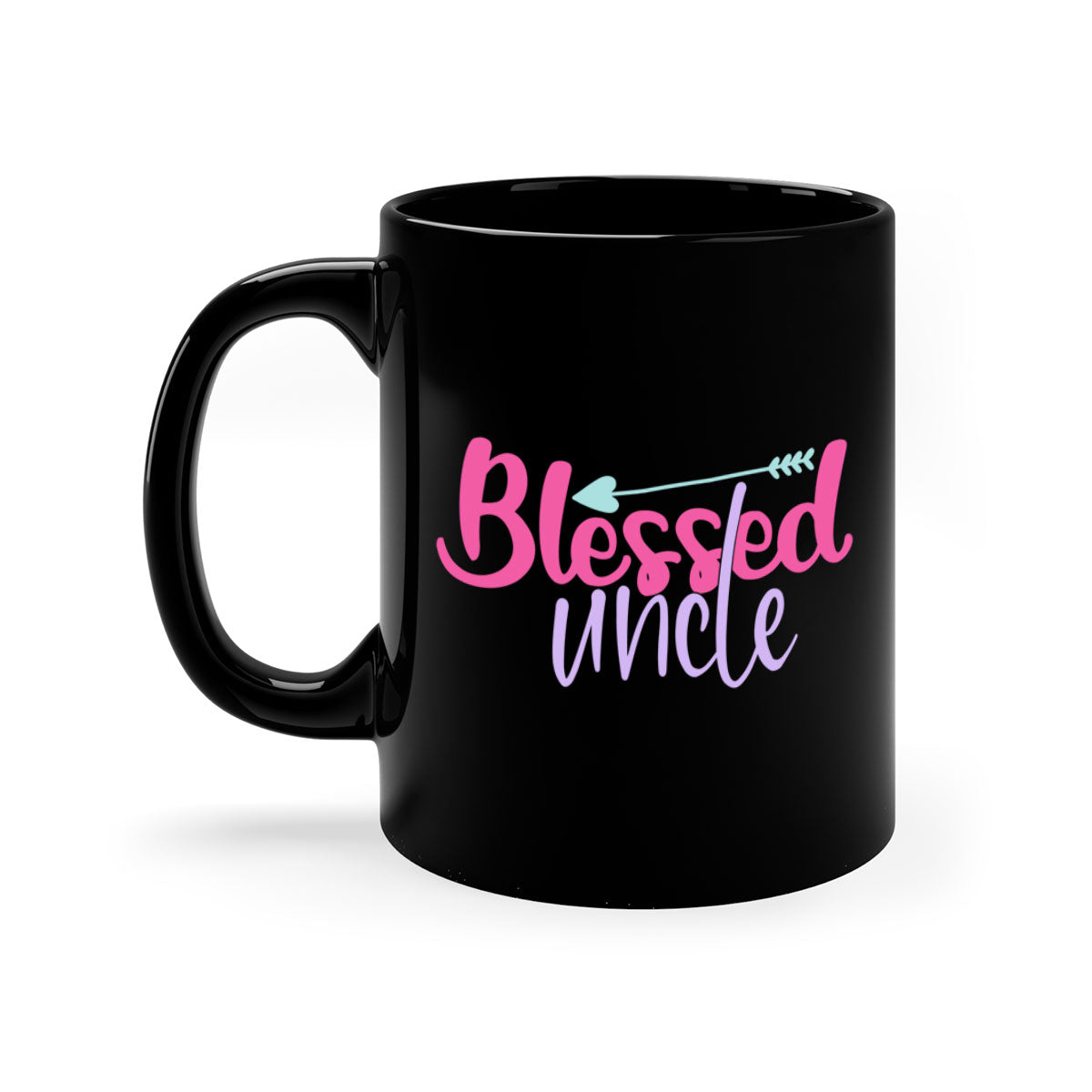 Blessed Uncle 3# Mug featuring a glossy finish with a colored handle and interior, available in multiple colors and sizes.