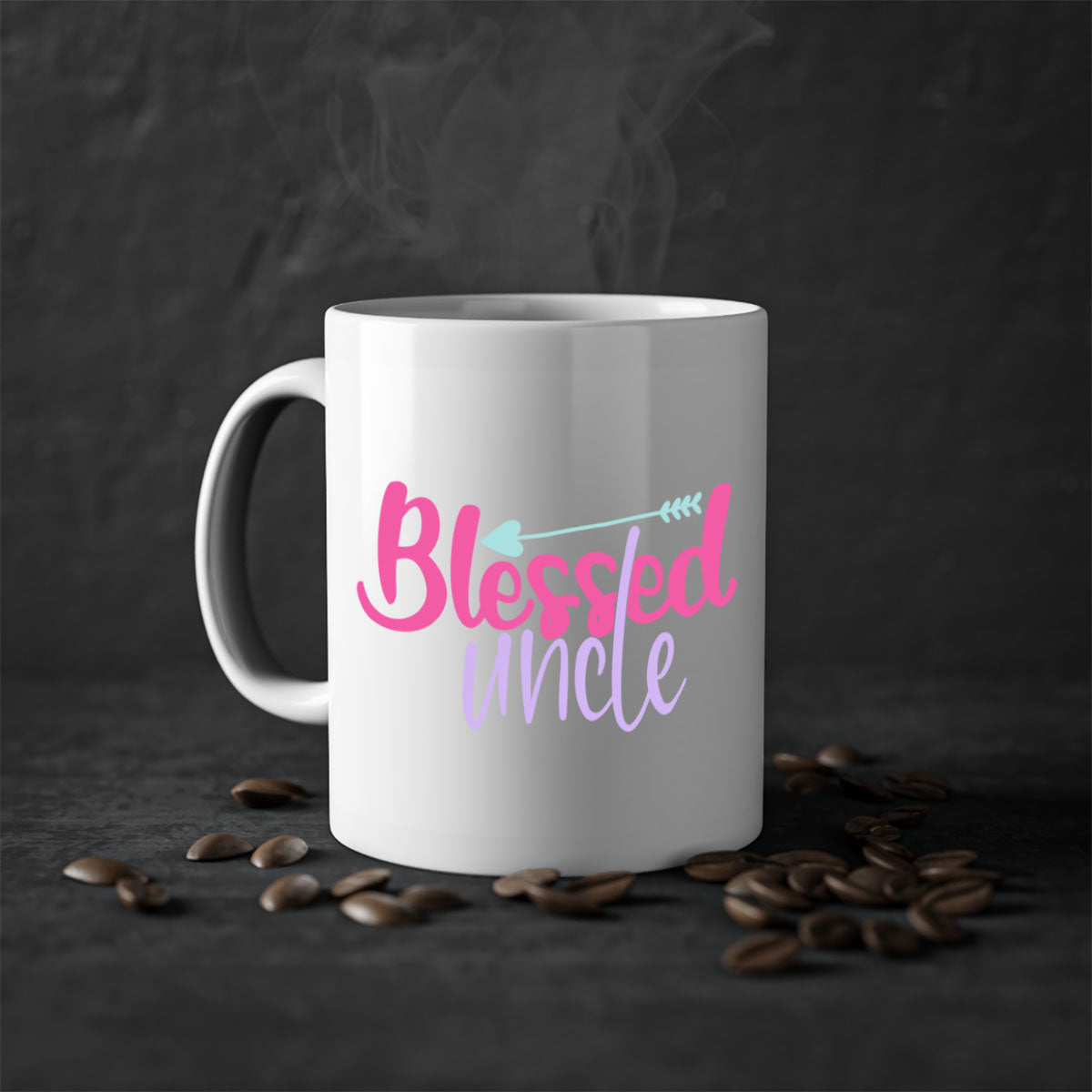 Blessed Uncle 3# Mug featuring a glossy finish with a colored handle and interior, available in multiple colors and sizes.