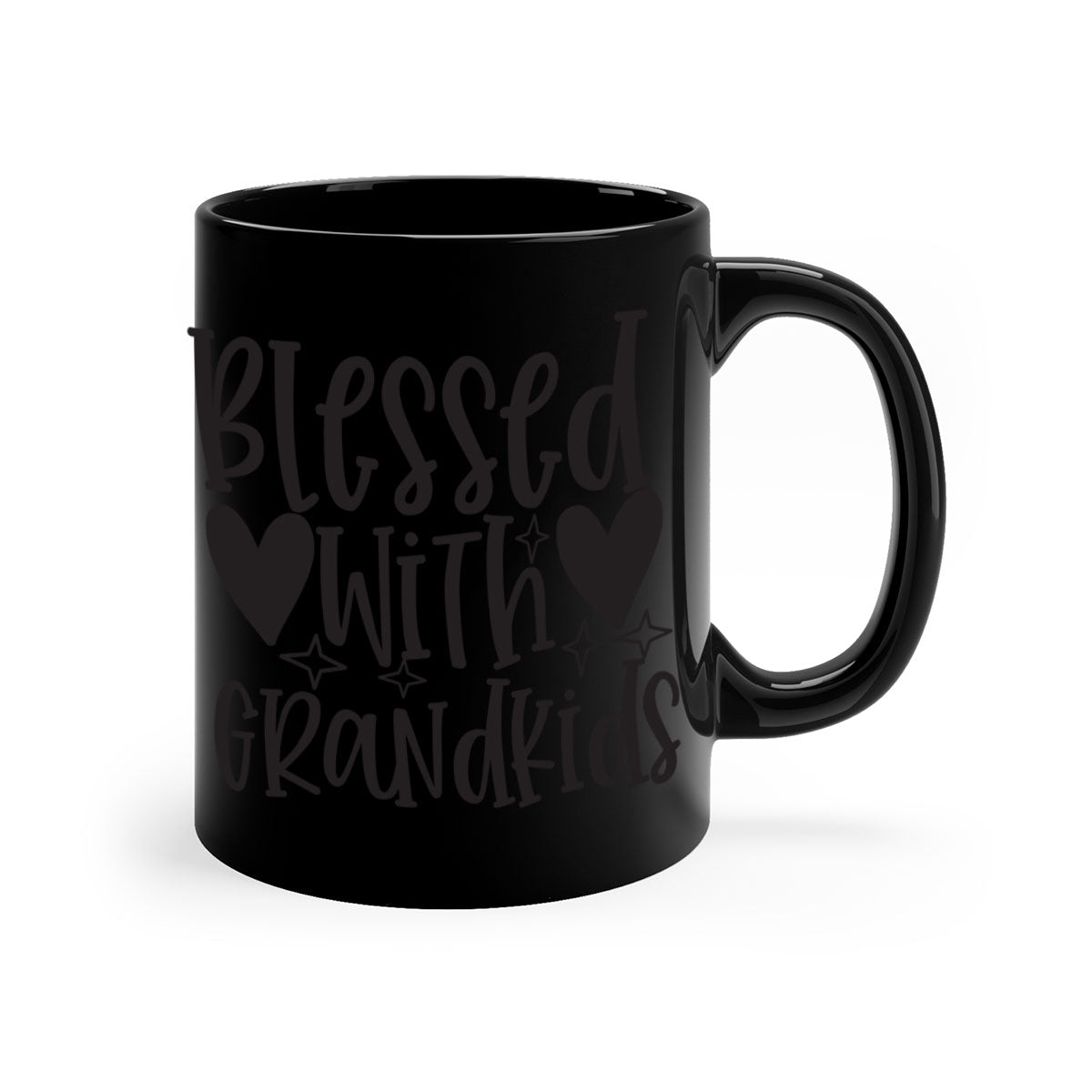 Blessed with Grandkids 415# Mug featuring a two-tone design with a colored handle and glossy finish, available in multiple colors.