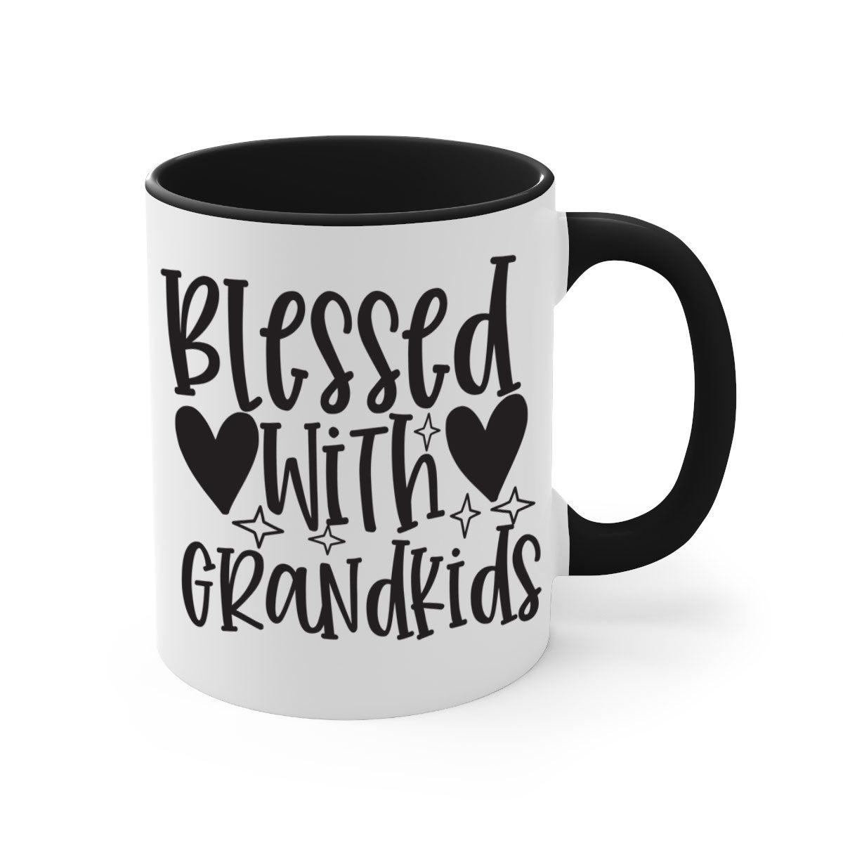 Blessed with Grandkids 415# Mug featuring a two-tone design with a colored handle and glossy finish, available in multiple colors.