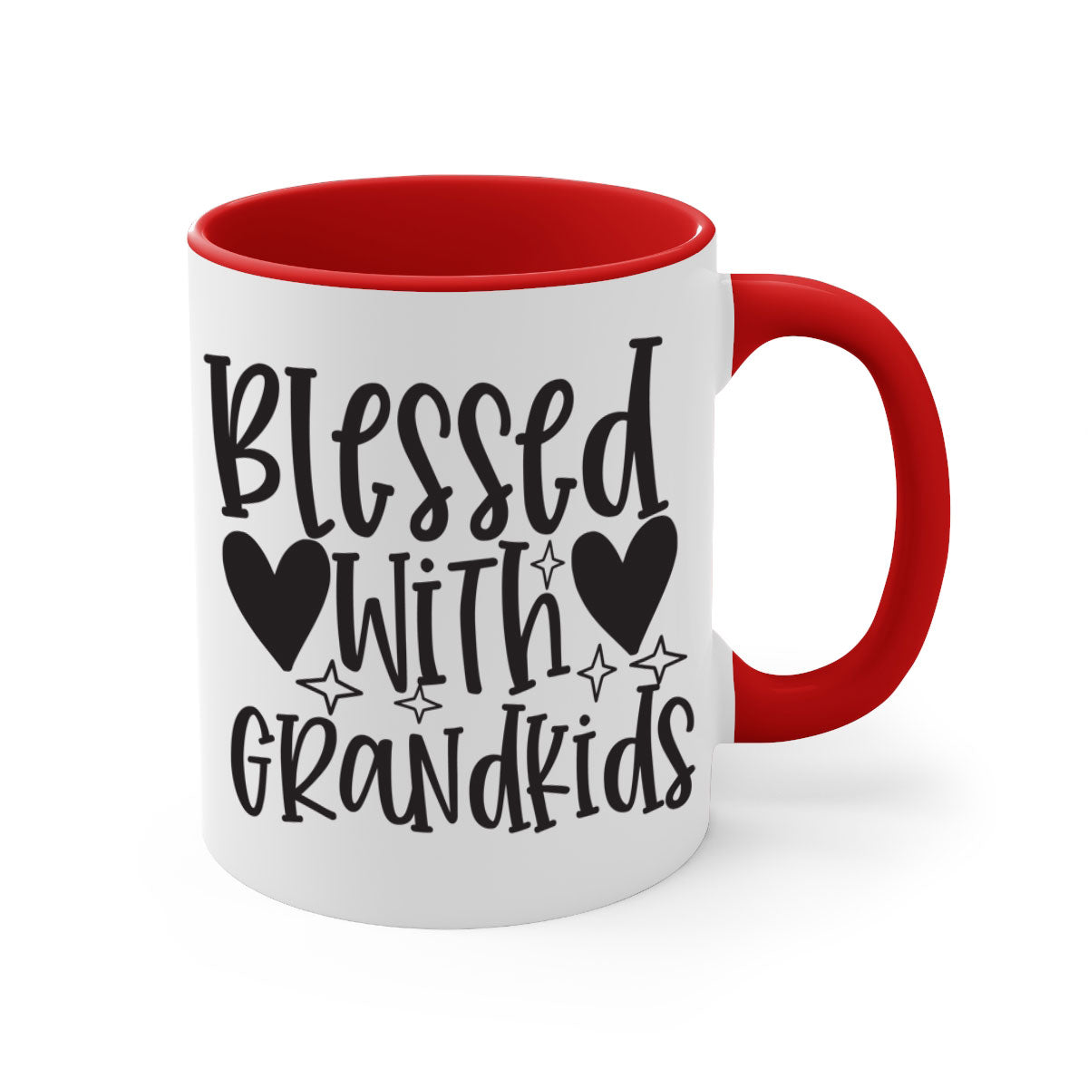 Blessed with Grandkids 415# Mug featuring a two-tone design with a colored handle and glossy finish, available in multiple colors.