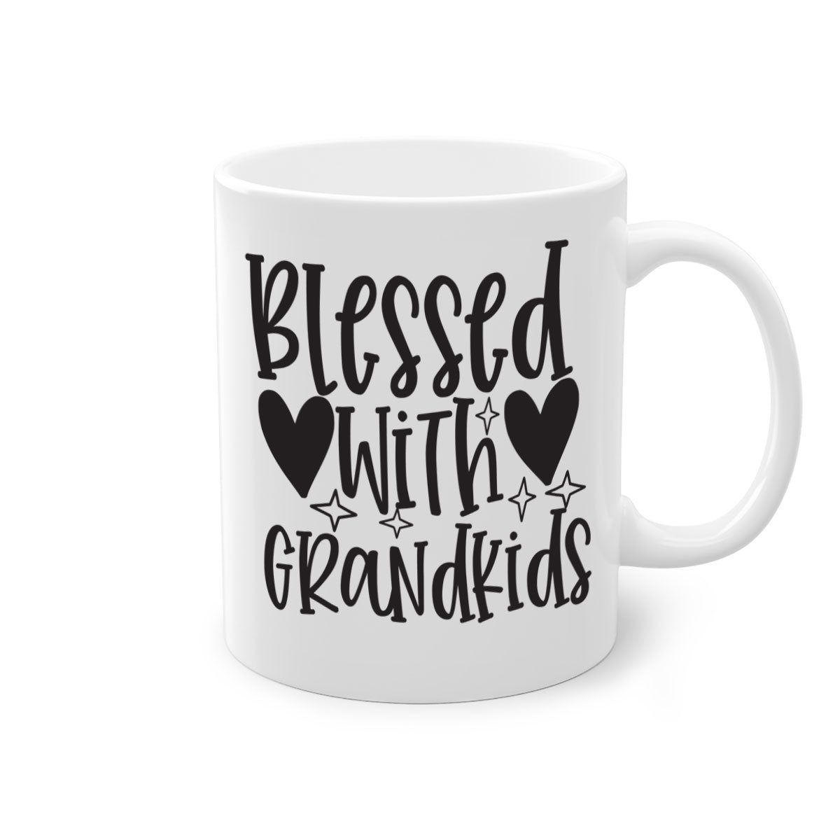 Blessed with Grandkids 415# Mug featuring a two-tone design with a colored handle and glossy finish, available in multiple colors.