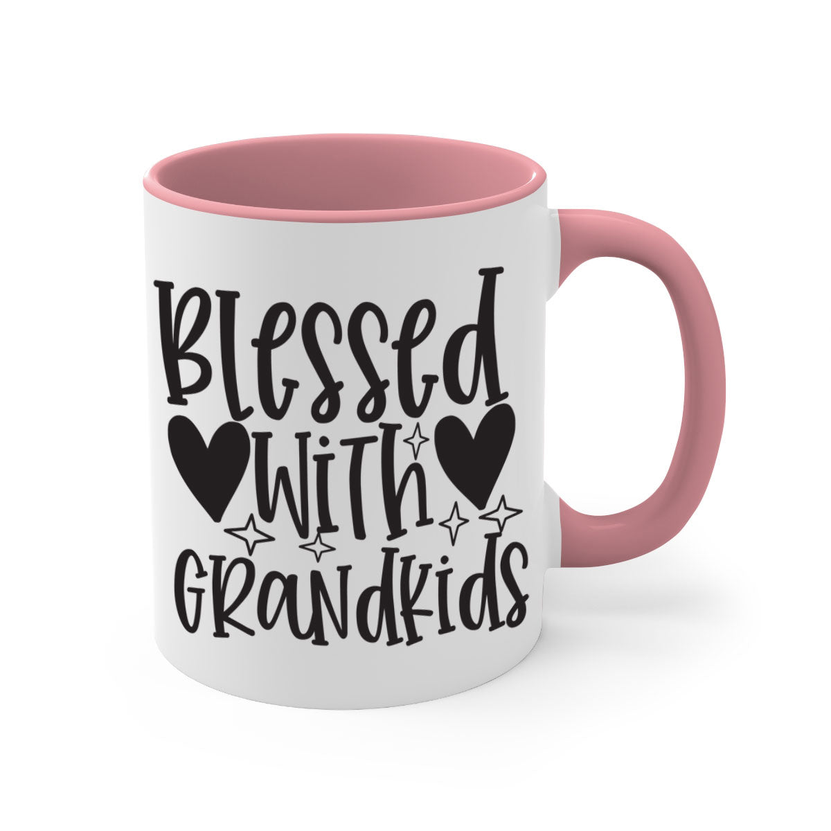 Blessed with Grandkids 415# Mug featuring a two-tone design with a colored handle and glossy finish, available in multiple colors.