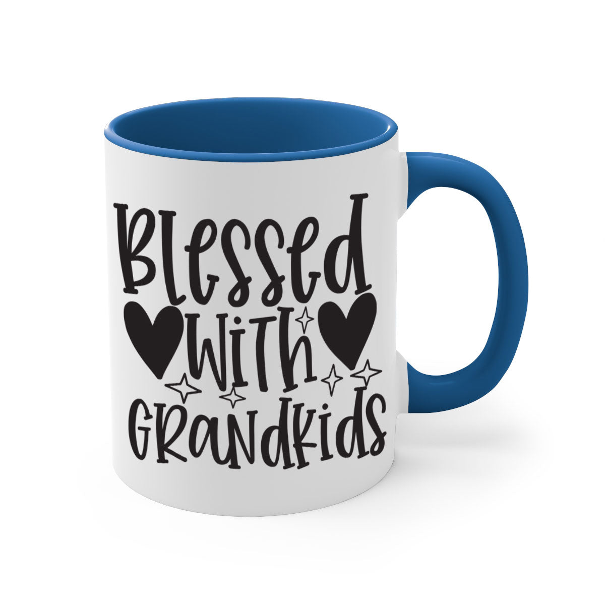 Blessed with Grandkids 415# Mug featuring a two-tone design with a colored handle and glossy finish, available in multiple colors.