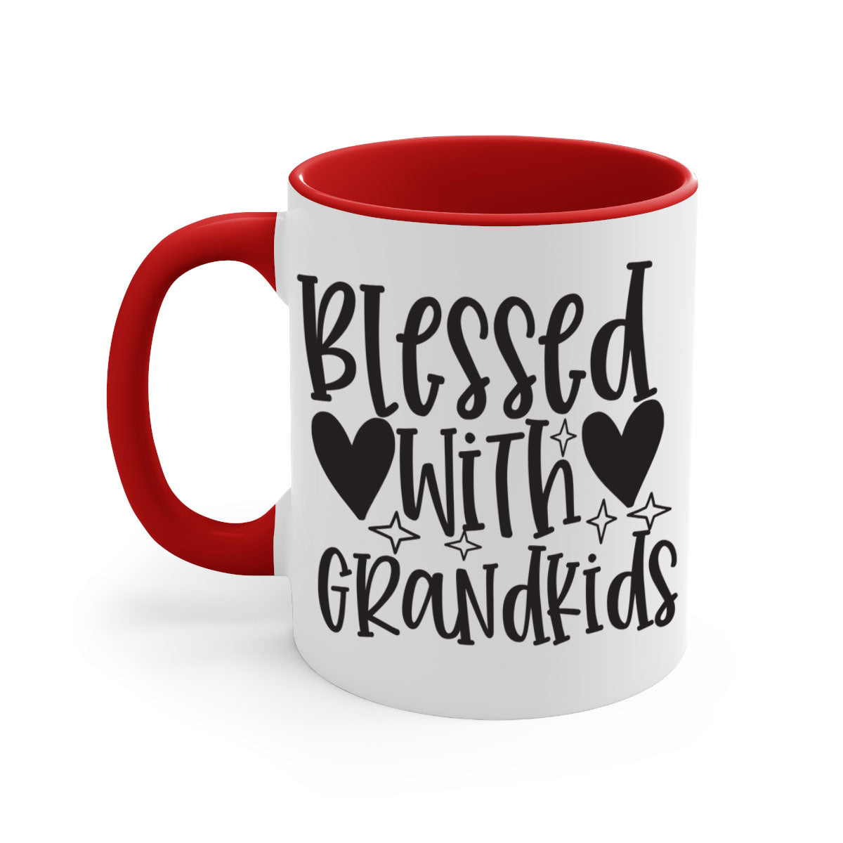 Blessed with Grandkids 415# Mug featuring a two-tone design with a colored handle and glossy finish, available in multiple colors.