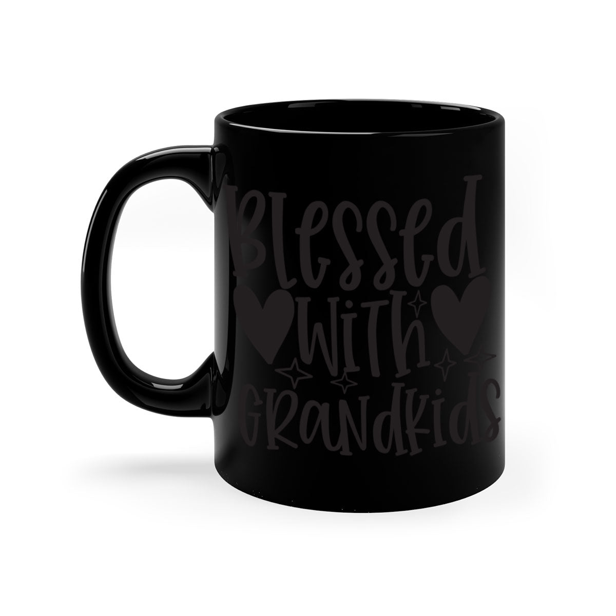 Blessed with Grandkids 415# Mug featuring a two-tone design with a colored handle and glossy finish, available in multiple colors.