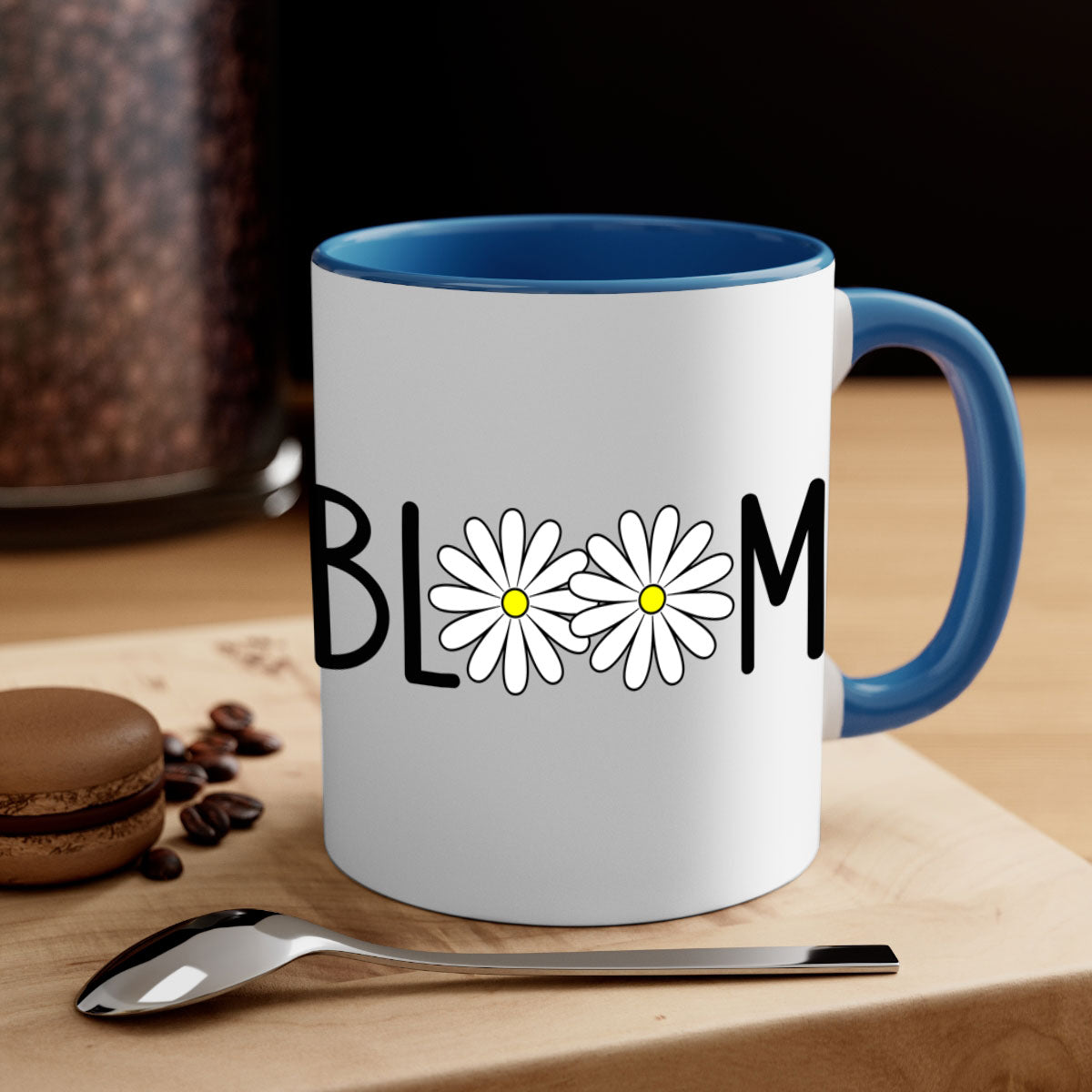 Bloom flowers72# Mug featuring a two-tone design with a colored handle and glossy finish, available in multiple colors.