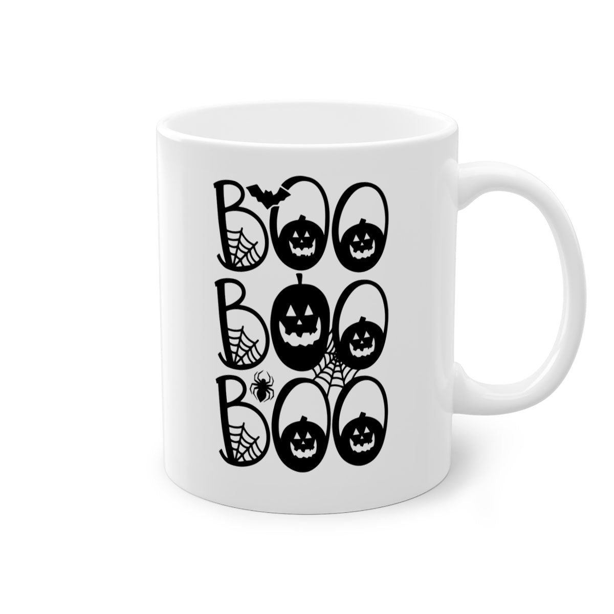 Boo boo boo 88# Halloween Mug with colorful handle and glossy finish, perfect for coffee and tea.