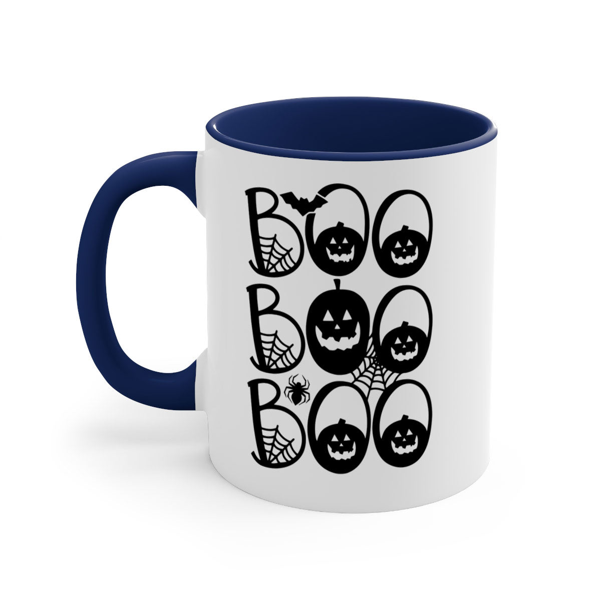 Boo boo boo 88# Halloween Mug with colorful handle and glossy finish, perfect for coffee and tea.