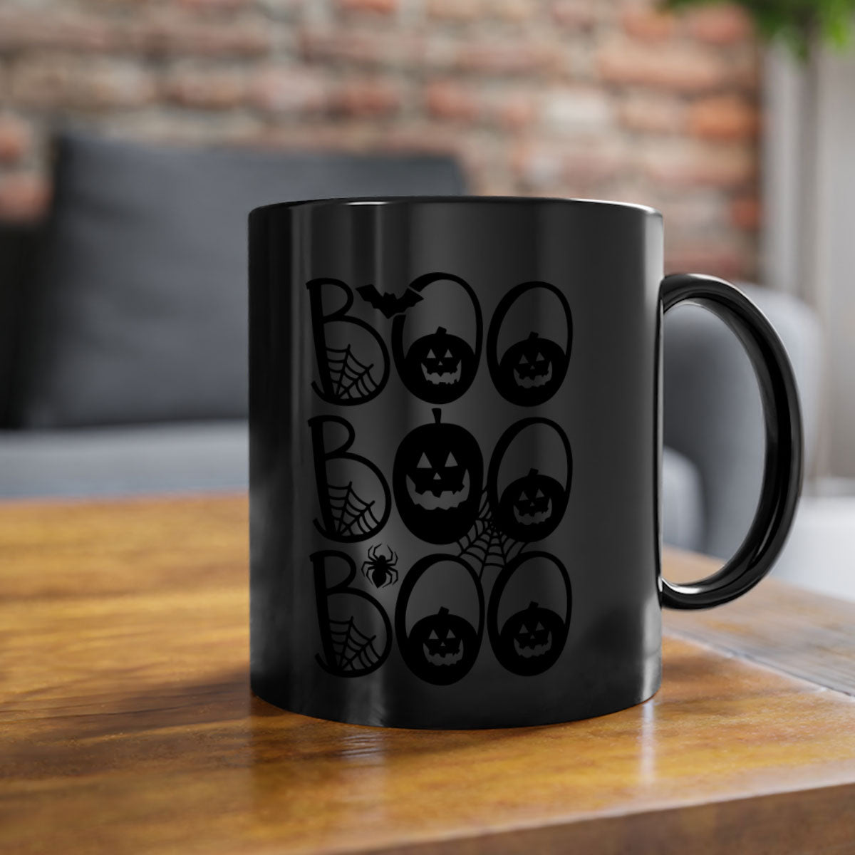 Boo boo boo 88# Halloween Mug with colorful handle and glossy finish, perfect for coffee and tea.