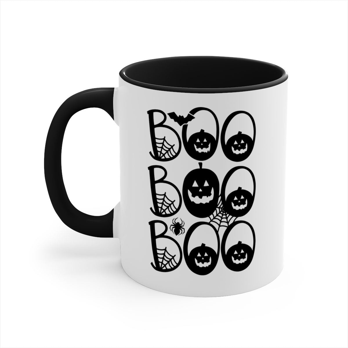 Boo boo boo 88# Halloween Mug with colorful handle and glossy finish, perfect for coffee and tea.