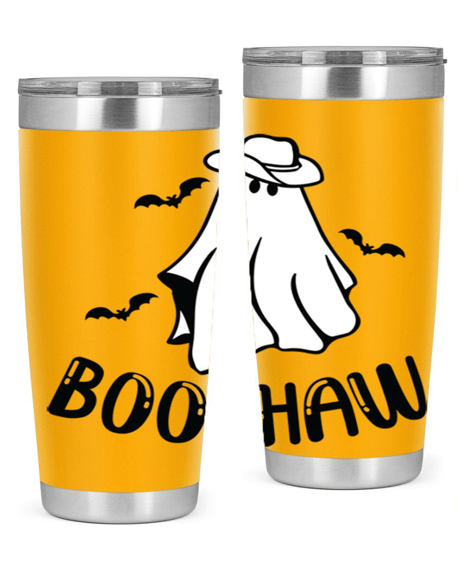 Boo Haw 53# Fall Tumbler, a stylish 20oz double wall vacuum stainless steel tumbler with a copper lining and drink-thru lid.