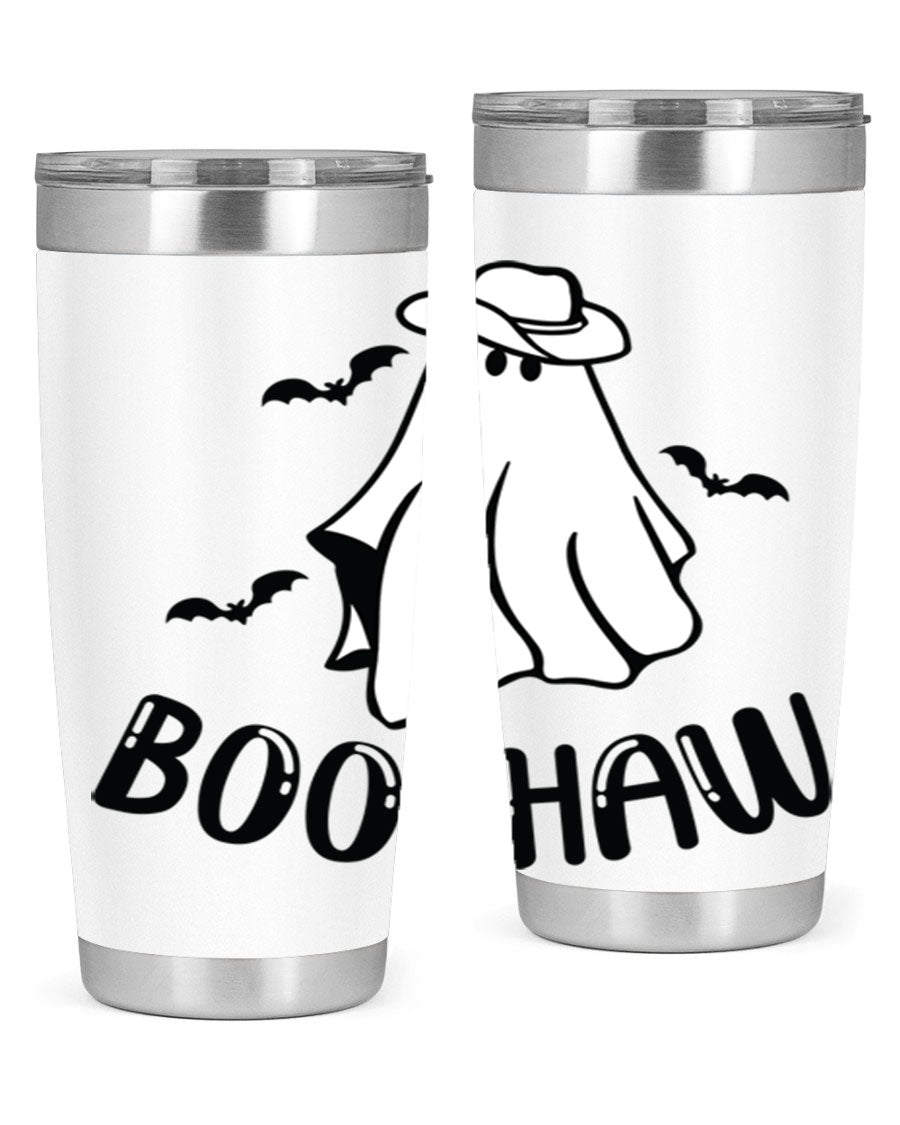 Boo Haw 53# Fall Tumbler, a stylish 20oz double wall vacuum stainless steel tumbler with a copper lining and drink-thru lid.