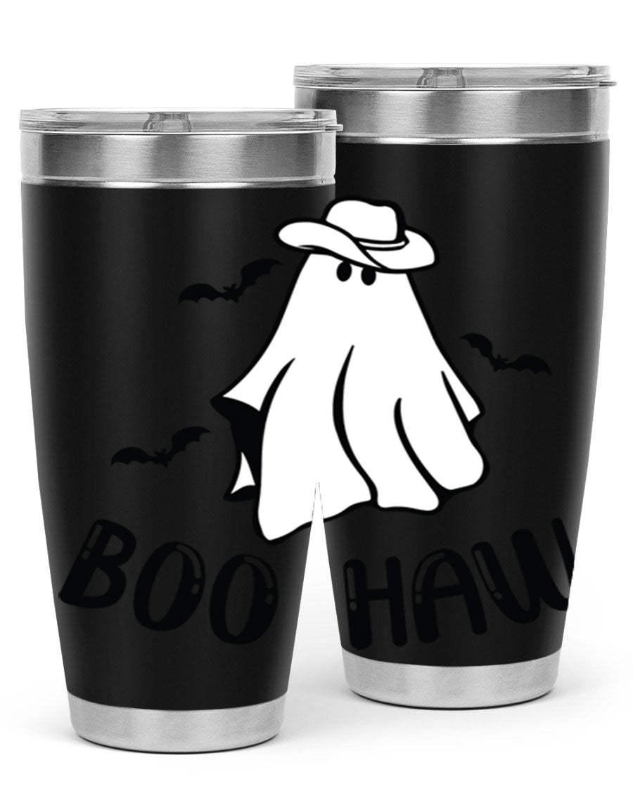 Boo Haw 53# Fall Tumbler, a stylish 20oz double wall vacuum stainless steel tumbler with a copper lining and drink-thru lid.