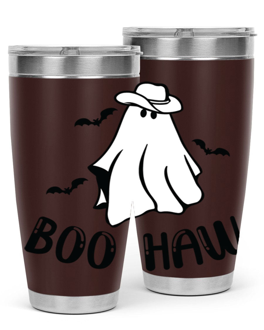 Boo Haw 53# Fall Tumbler, a stylish 20oz double wall vacuum stainless steel tumbler with a copper lining and drink-thru lid.