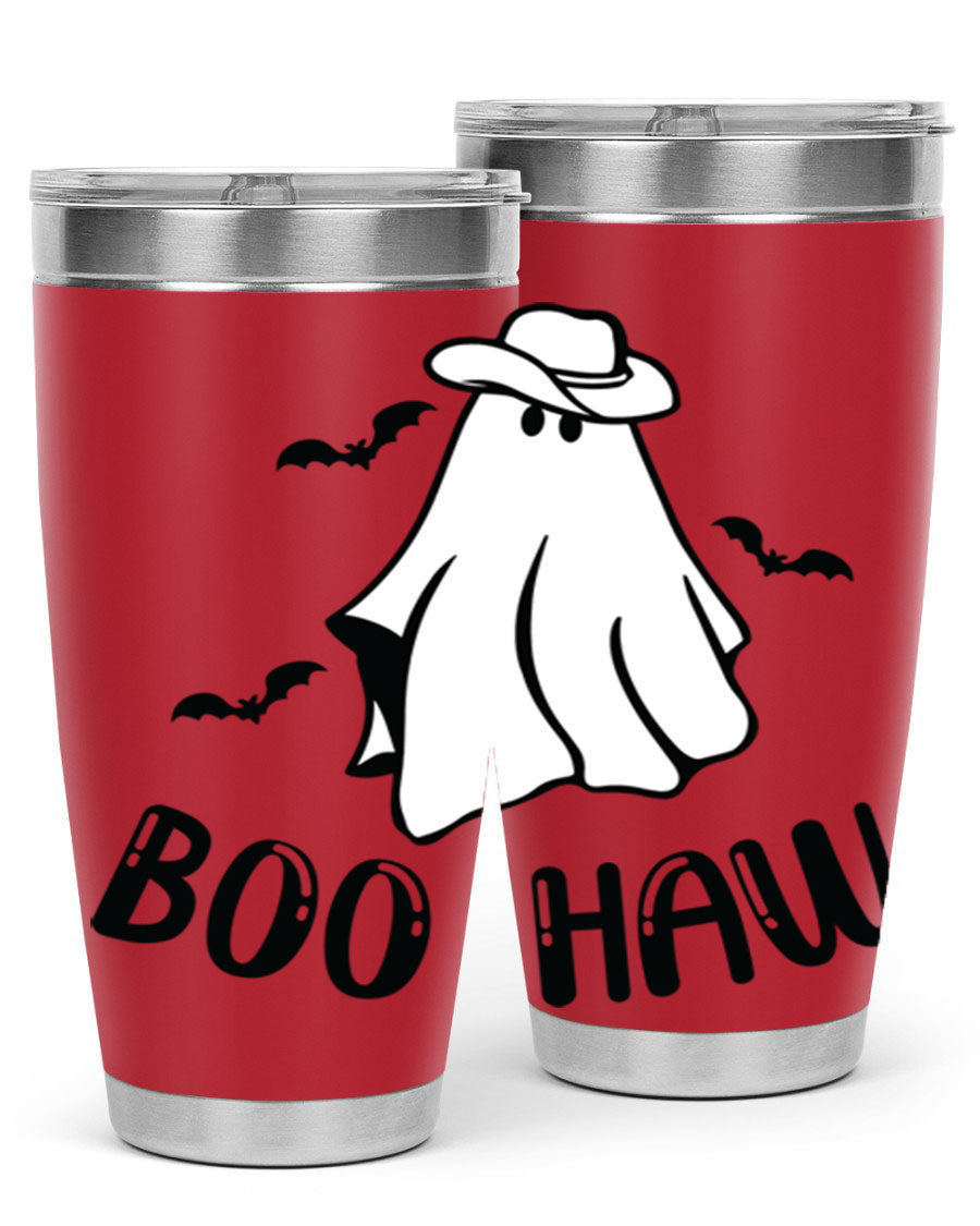 Boo Haw 53# Fall Tumbler, a stylish 20oz double wall vacuum stainless steel tumbler with a copper lining and drink-thru lid.