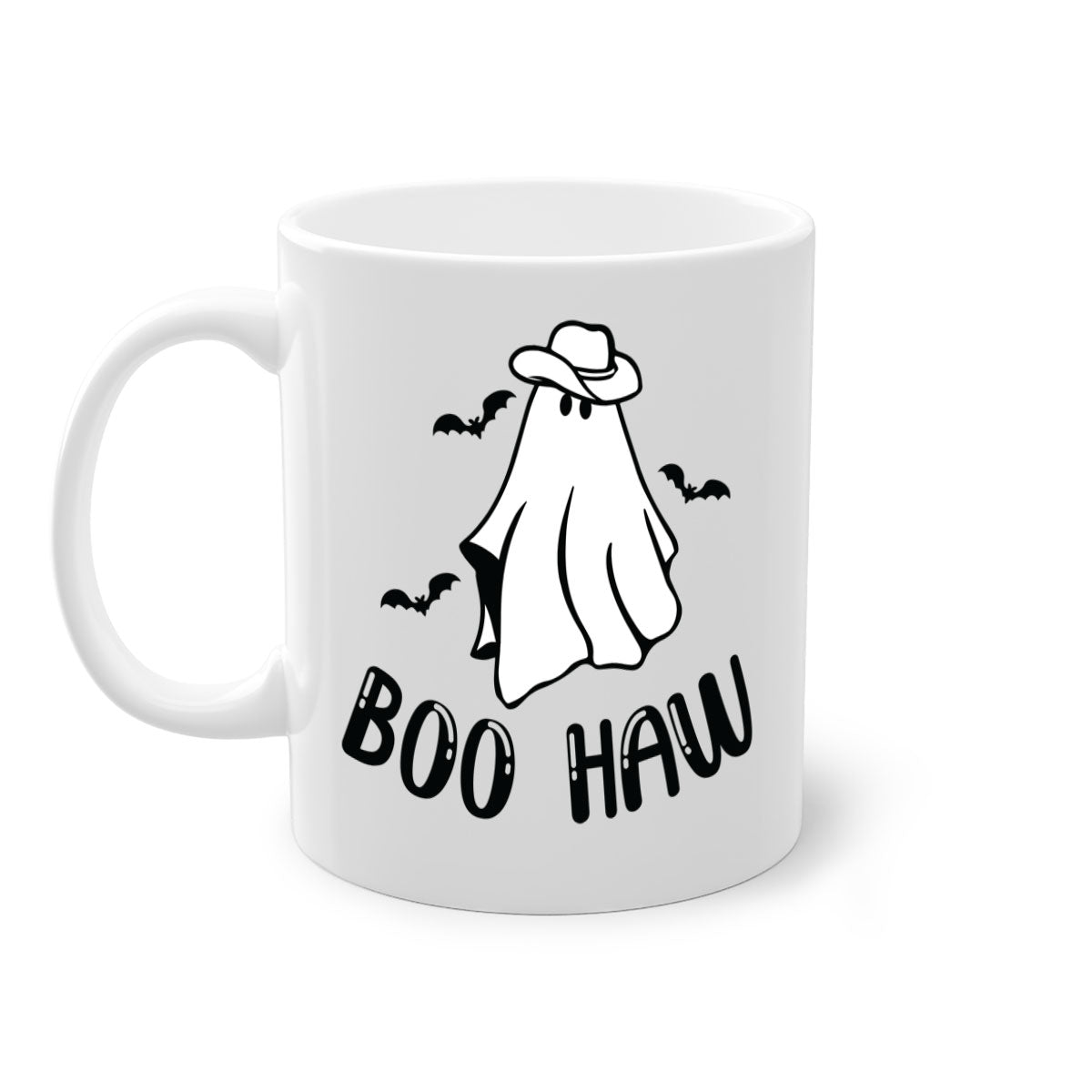 Boo Haw 53# Mug featuring a glossy finish with a colored handle and interior, available in multiple colors and sizes.