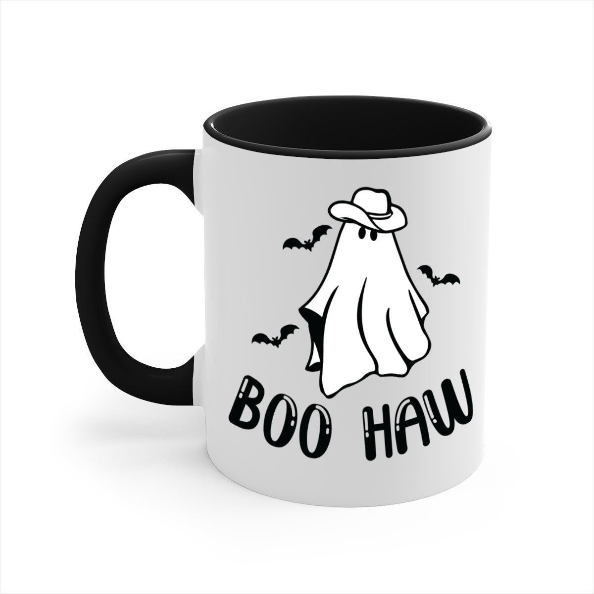 Boo Haw 53# Mug featuring a glossy finish with a colored handle and interior, available in multiple colors and sizes.