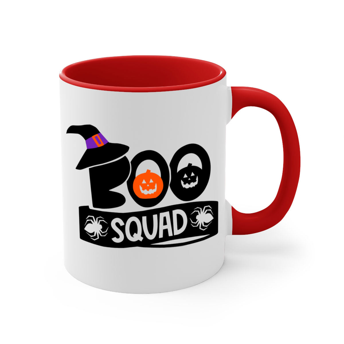 Boo Squad 87# Halloween Mug with colorful handle and interior, showcasing a glossy finish and two-tone design.