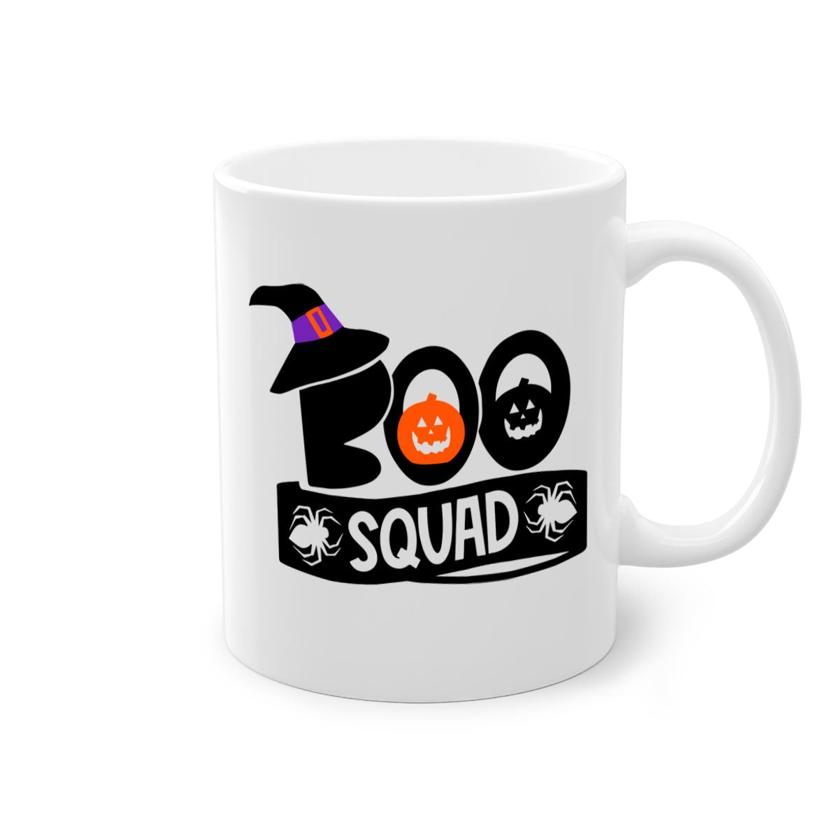 Boo Squad 87# Halloween Mug with colorful handle and interior, showcasing a glossy finish and two-tone design.