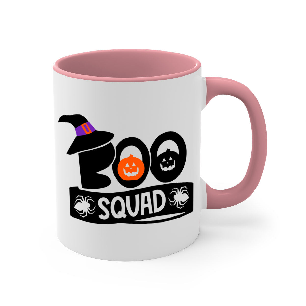 Boo Squad 87# Halloween Mug with colorful handle and interior, showcasing a glossy finish and two-tone design.