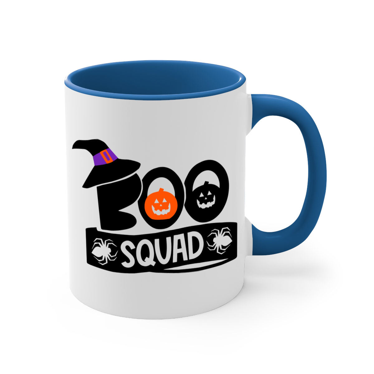 Boo Squad 87# Halloween Mug with colorful handle and interior, showcasing a glossy finish and two-tone design.