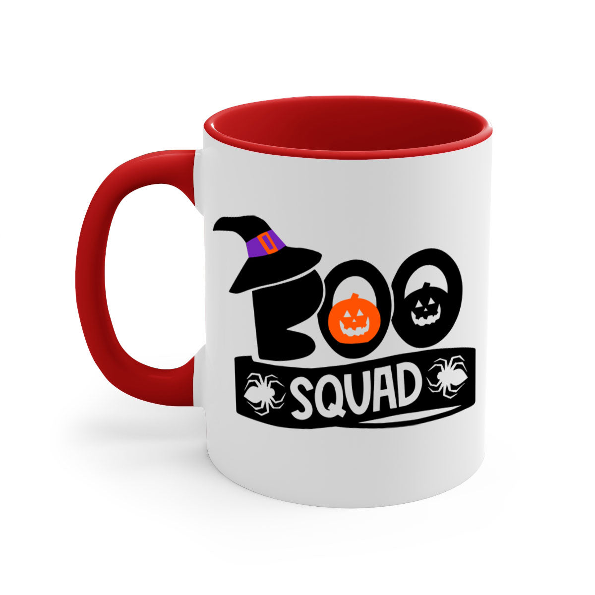 Boo Squad 87# Halloween Mug with colorful handle and interior, showcasing a glossy finish and two-tone design.