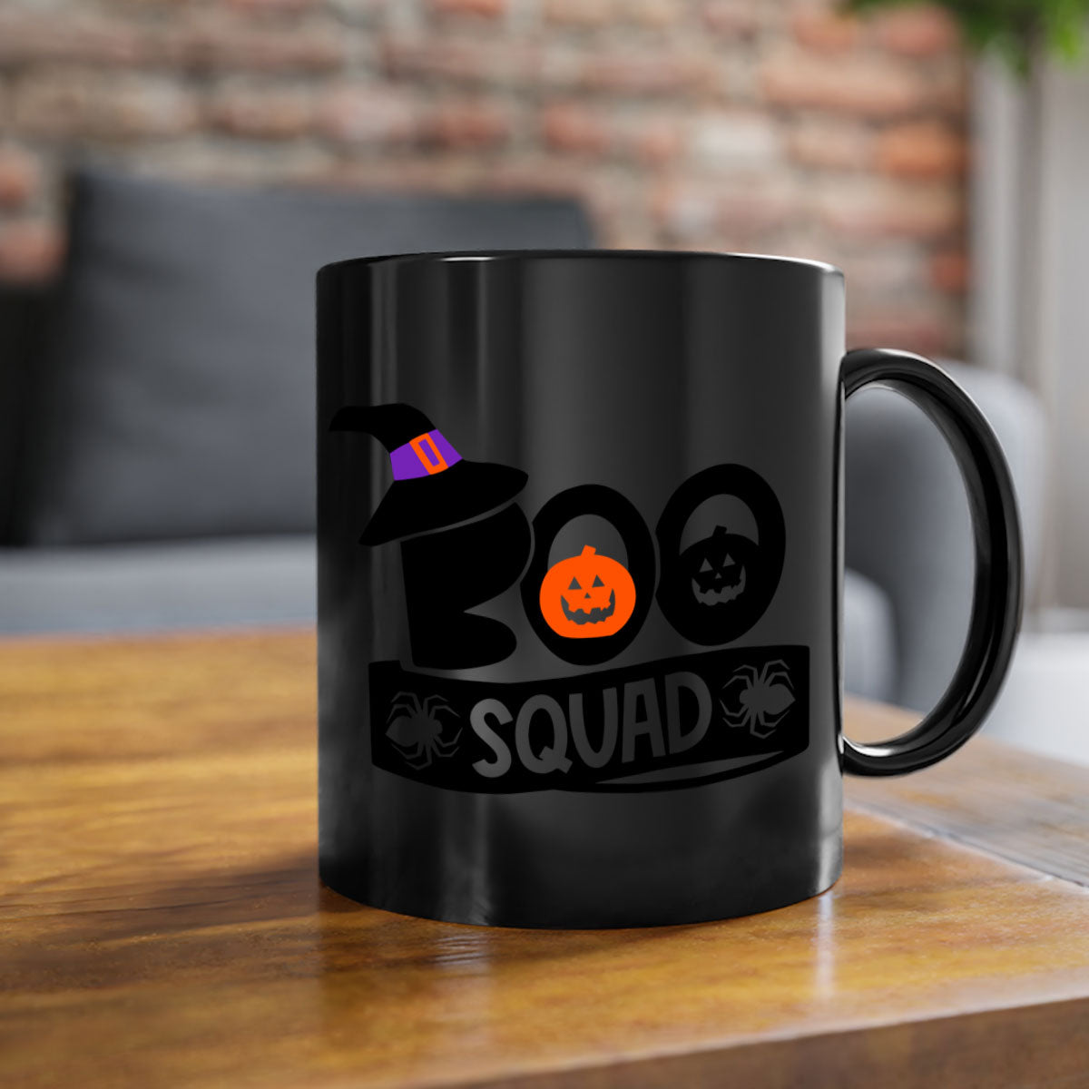 Boo Squad 87# Halloween Mug with colorful handle and interior, showcasing a glossy finish and two-tone design.