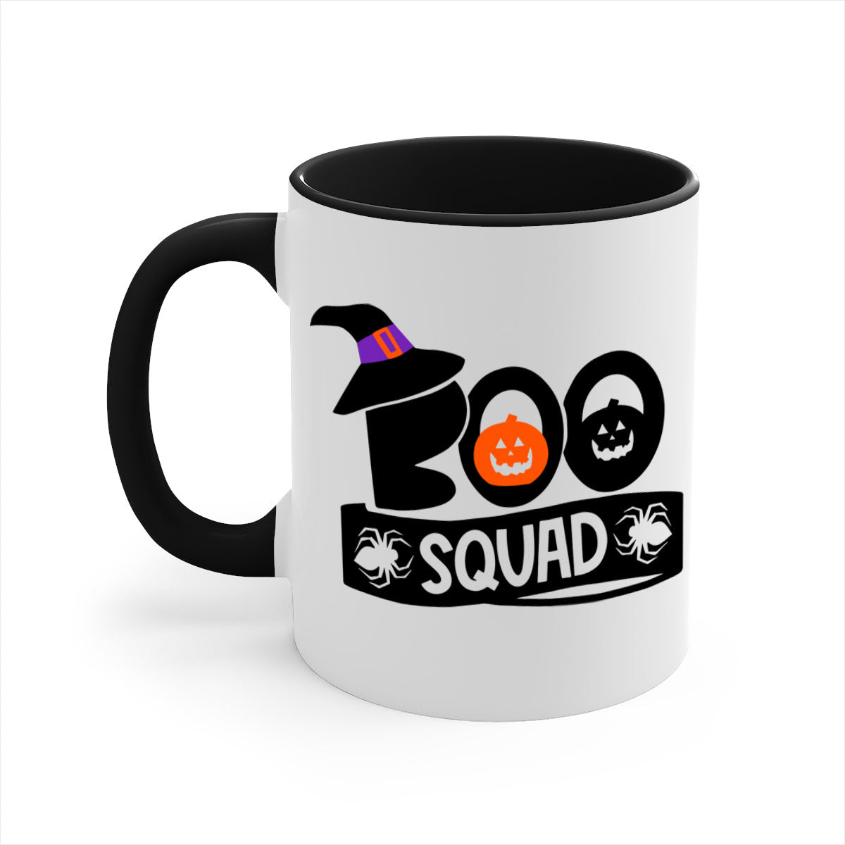 Boo Squad 87# Halloween Mug with colorful handle and interior, showcasing a glossy finish and two-tone design.