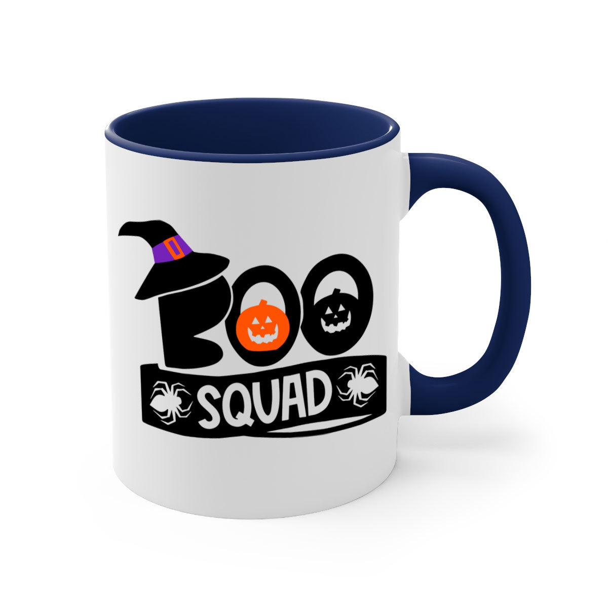 Boo Squad 87# Halloween Mug with colorful handle and interior, showcasing a glossy finish and two-tone design.