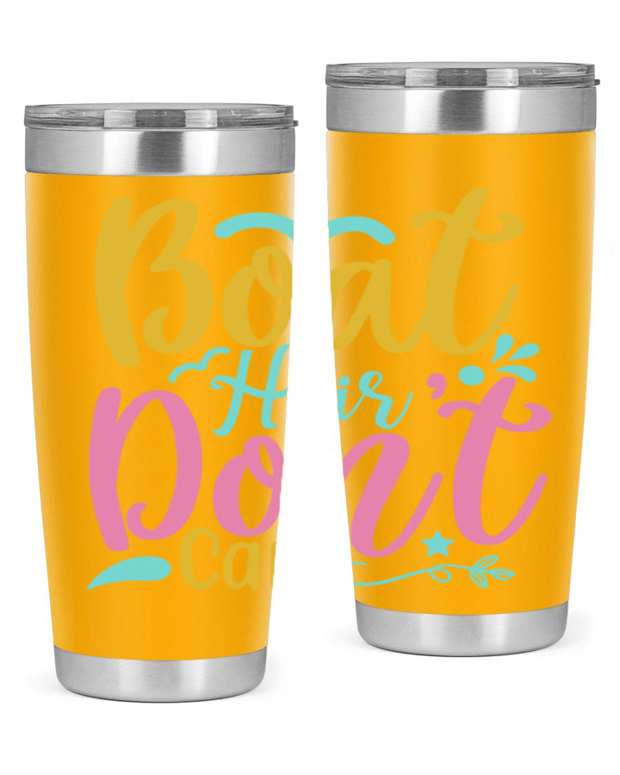 BOAT HAIR DONT CARE Style 68# tumbler in stainless steel with a vibrant design, perfect for summer drinks.