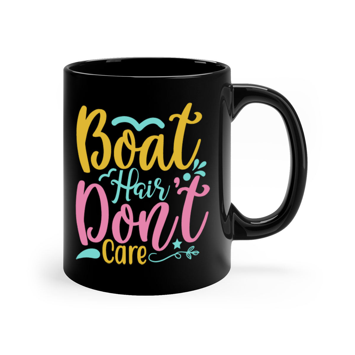 BOAT HAIR DONT CARE Style 68# mug featuring a two-tone design with a colored handle and glossy finish, available in multiple colors.