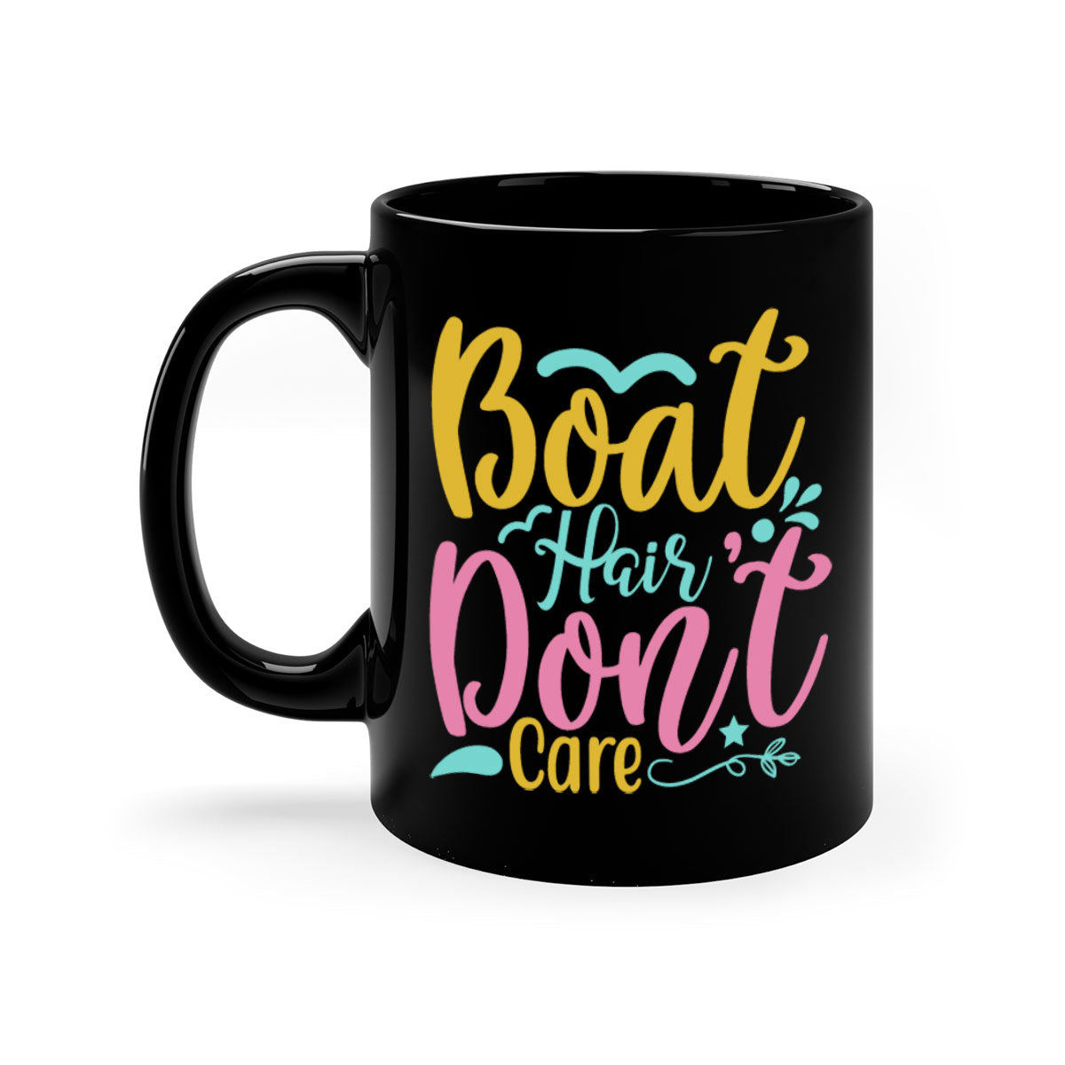 BOAT HAIR DONT CARE Style 68# mug featuring a two-tone design with a colored handle and glossy finish, available in multiple colors.