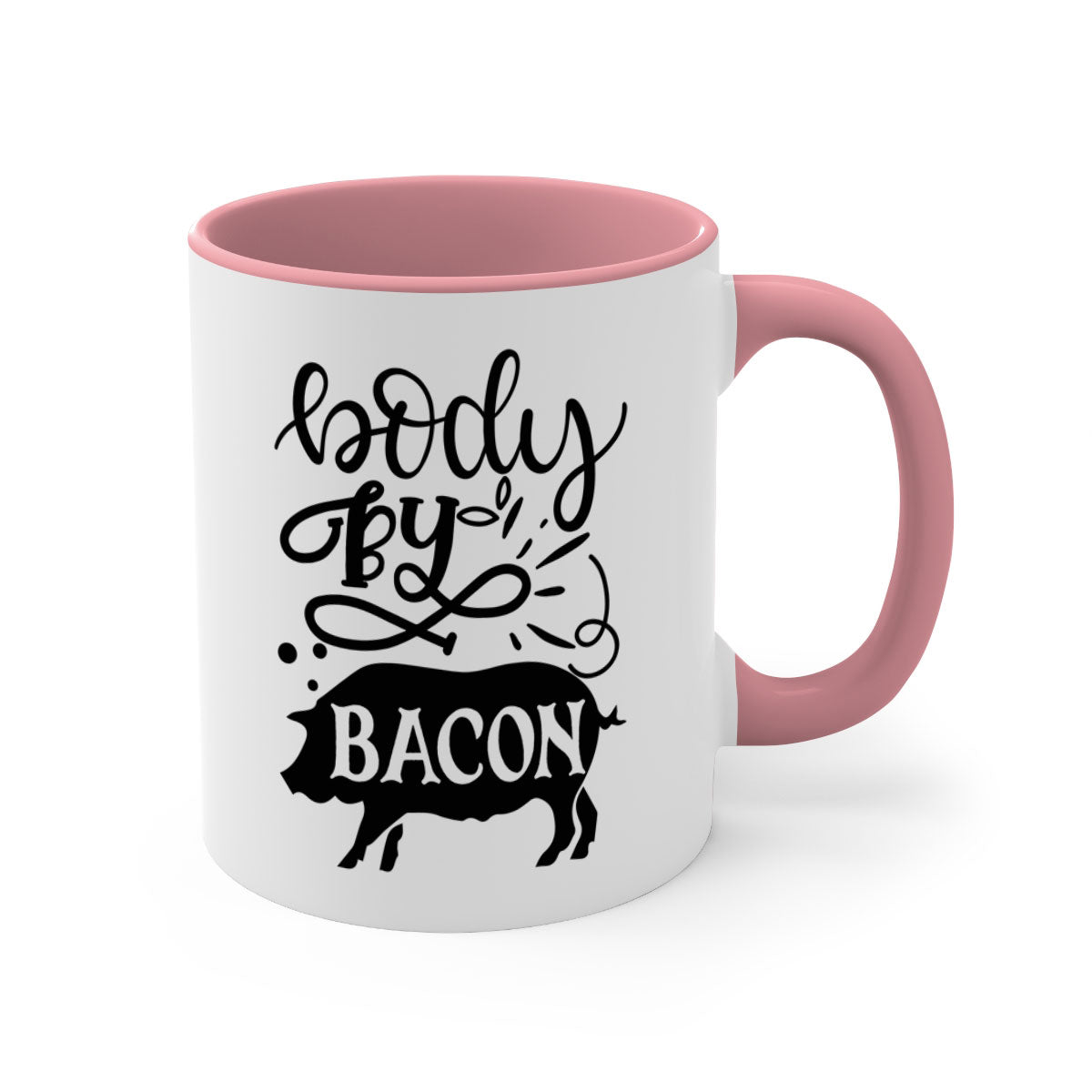 Body by Bacon 119# kitchen mug with a glossy finish, featuring a colored handle and interior, available in multiple colors.