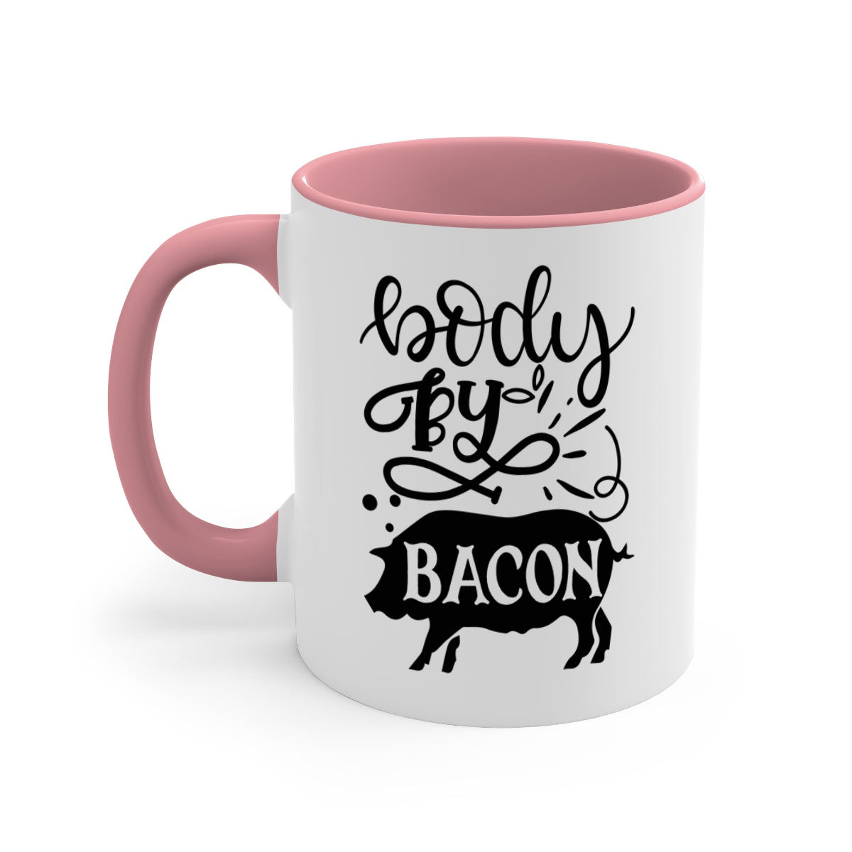 Body by Bacon 119# kitchen mug with a glossy finish, featuring a colored handle and interior, available in multiple colors.