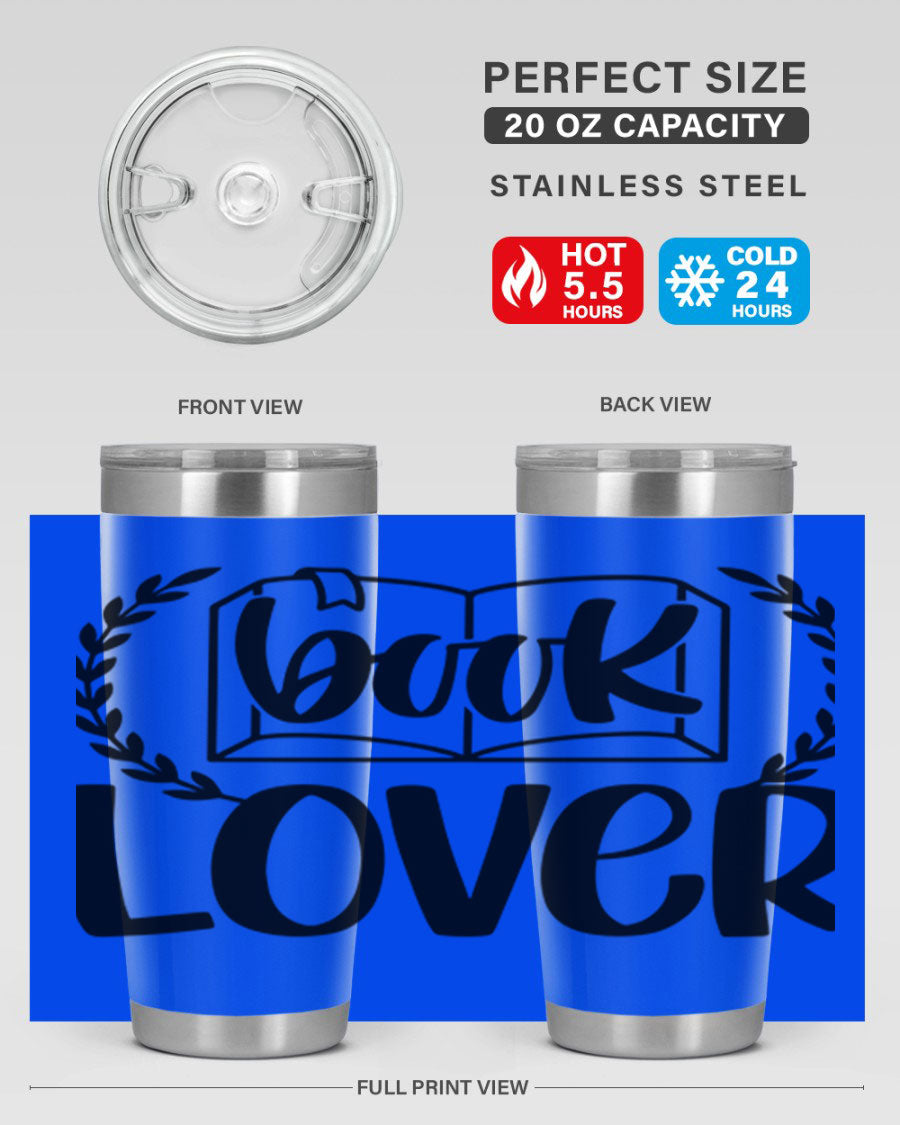 Book Lover 50# Tumbler in stainless steel with a stylish design, perfect for keeping drinks hot or cold.